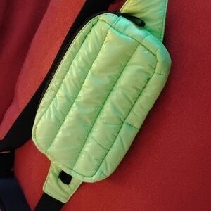 TNA Super Puff Neon Green Quilted Bag